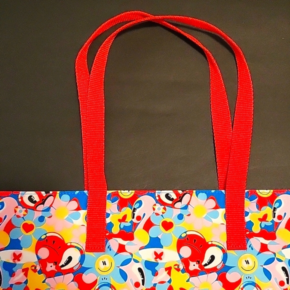 NWOT Estee Lauder Tote Bag, Whimsical Multicolor 17" x 15", Recycled Materials - Picture 7 of 8